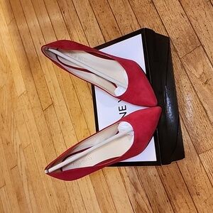 Suede Red Pumps